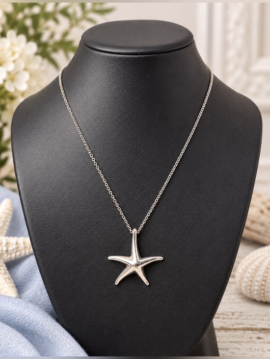 Tiffany & Co. Jewelry - Tiffany & Co Elsa Peretti Starfish Pendant Necklace Sterling Silver 16”